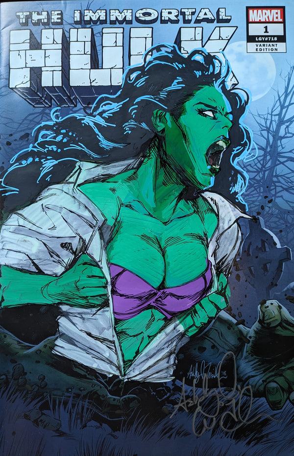 The Immortal Hulk #1 Ashley Witter Variant -- She-Hulk Remarque