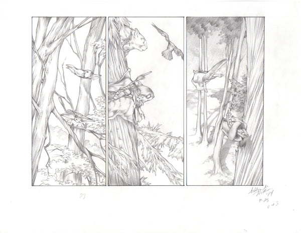 Squarriors comic-used art -- Spring #1 Tree Jump and Crash (multiple pages)
