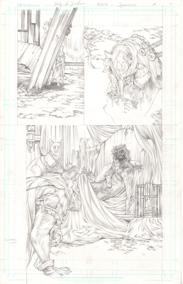 Squarriors comic-used art FULL PAGE -- Summer #1 Ra and Grin