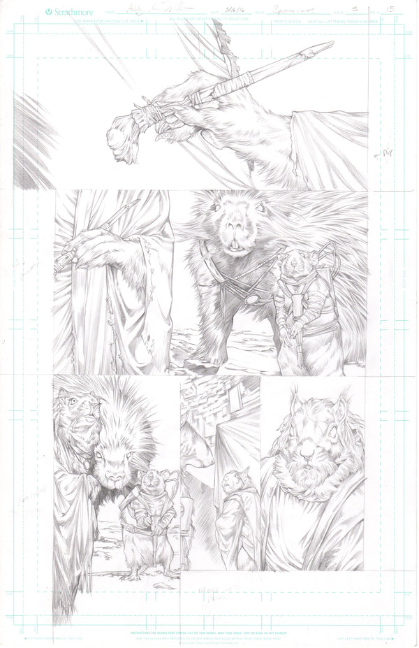 Squarriors comic-used art FULL PAGE -- Summer #1 Redcoat, Mother, and Trick