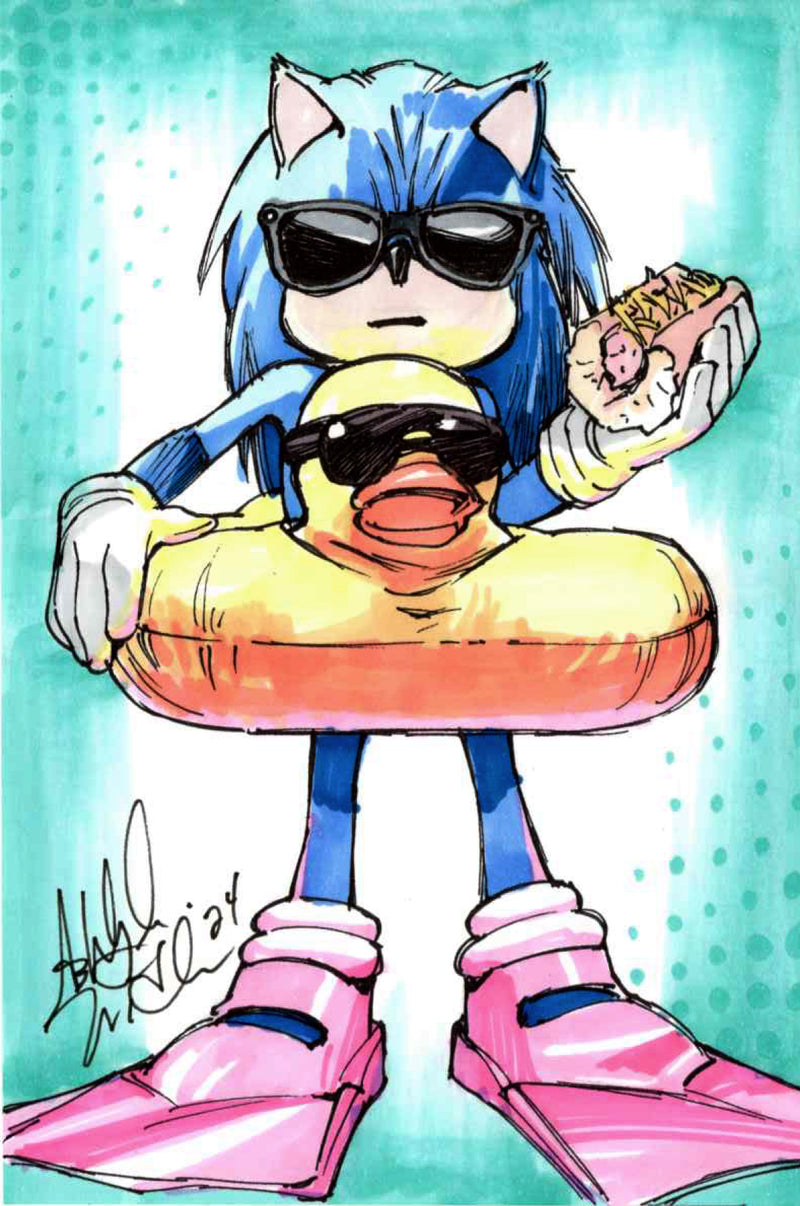 4x6" Sketchcard - Sonic