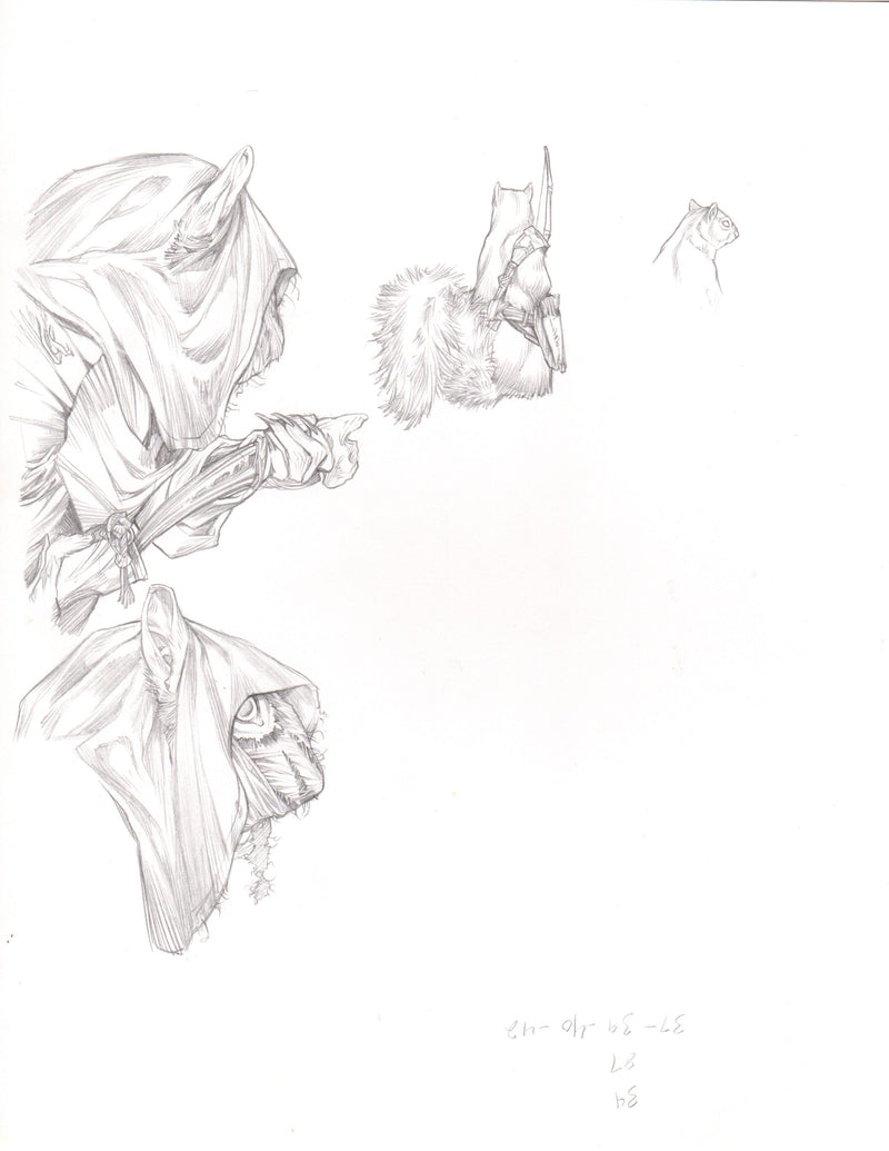 Squarriors comic-used art -- Summer #2 Ghost stalking Gommo (multiple pages)