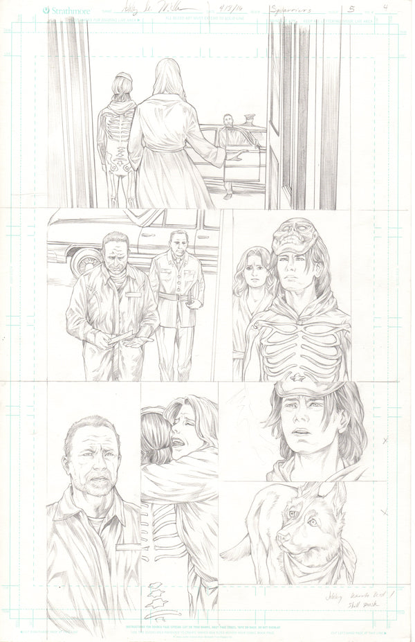 Squarriors comic-used art FULL PAGE -- Summer #1 Edgar, Elaine, and Sarge
