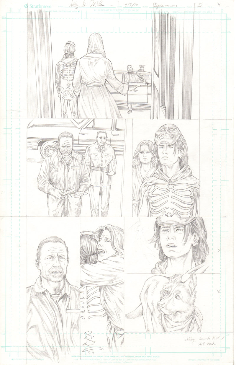 Squarriors comic-used art FULL PAGE -- Summer #1 Edgar, Elaine, and Sarge