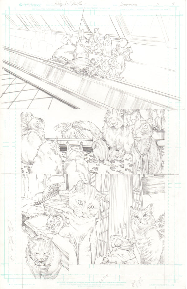Squarriors comic-used art FULL PAGE -- Summer #1 Grin, Spin, and the feeding camps